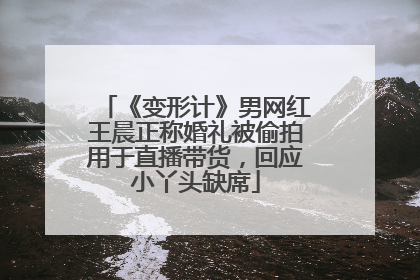 《变形计》男网红王晨正称婚礼被偷拍用于直播带货，回应小丫头缺席