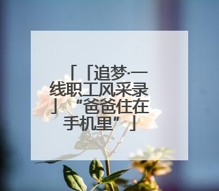 「追梦·一线职工风采录」“爸爸住在手机里”