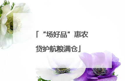 “场好品”惠农贷护航粮满仓