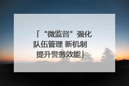 “微监督”强化队伍管理 新机制提升警务效能