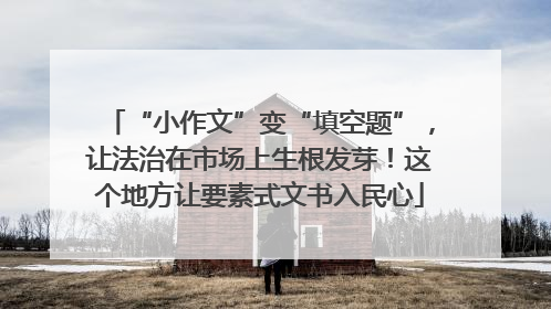 “小作文”变“填空题”，让法治在市场上生根发芽！这个地方让要素式文书入民心