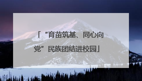“育苗筑基、同心向党”民族团结进校园