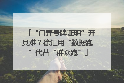“门弄号牌证明”开具难？徐汇用“数据跑”代替“群众跑”