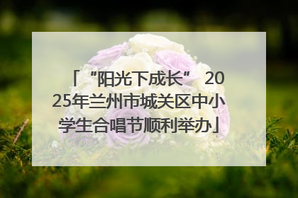 “阳光下成长” 2025年兰州市城关区中小学生合唱节顺利举办