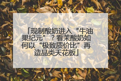 现制酸奶进入“牛油果纪元”？看茉酸奶如何以“极致质价比”再造品类天花板