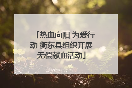 热血向阳 为爱行动 衡东县组织开展无偿献血活动