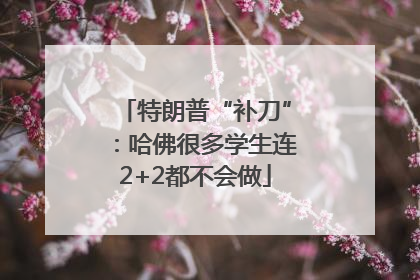 特朗普“补刀”：哈佛很多学生连2+2都不会做