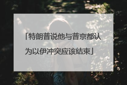 特朗普说他与普京都认为以伊冲突应该结束