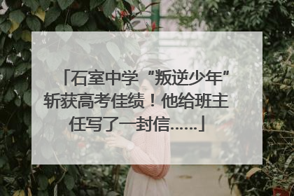 石室中学“叛逆少年”斩获高考佳绩！他给班主任写了一封信……
