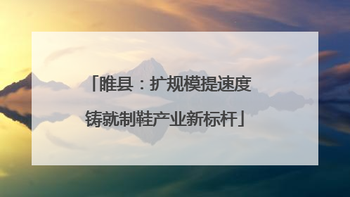 睢县：扩规模提速度 铸就制鞋产业新标杆