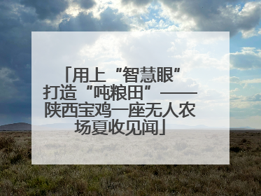 用上“智慧眼” 打造“吨粮田”——陕西宝鸡一座无人农场夏收见闻