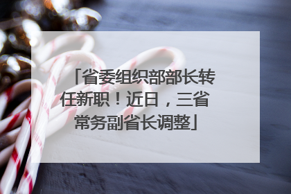 省委组织部部长转任新职！近日，三省常务副省长调整