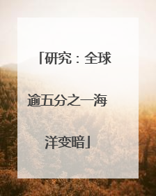 研究：全球逾五分之一海洋变暗