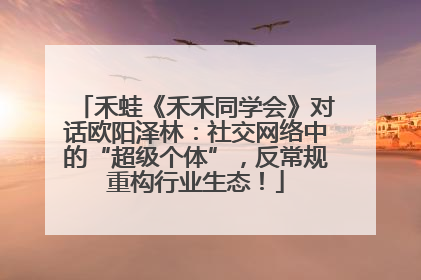 禾蛙《禾禾同学会》对话欧阳泽林：社交网络中的“超级个体”，反常规重构行业生态！