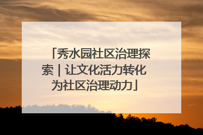 秀水园社区治理探索｜让文化活力转化为社区治理动力