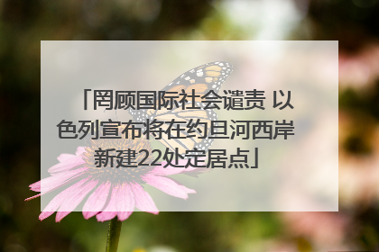 罔顾国际社会谴责 以色列宣布将在约旦河西岸新建22处定居点