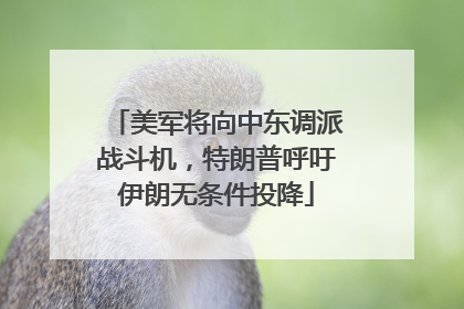 美军将向中东调派战斗机，特朗普呼吁伊朗无条件投降