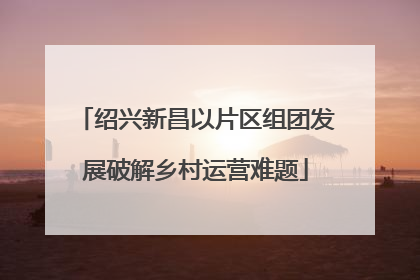 绍兴新昌以片区组团发展破解乡村运营难题