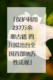 保护利用237万余册古籍 四川拟出台全国首部地方性法规
