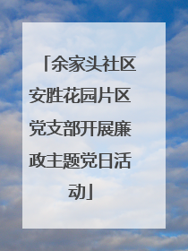 余家头社区安胜花园片区党支部开展廉政主题党日活动