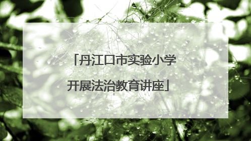 丹江口市实验小学开展法治教育讲座