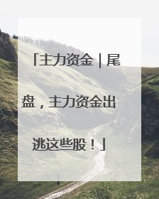 主力资金｜尾盘，主力资金出逃这些股！