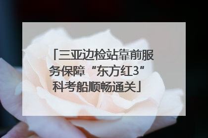 三亚边检站靠前服务保障“东方红3”科考船顺畅通关