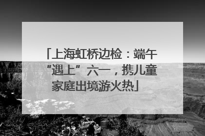 上海虹桥边检：端午“遇上”六一，携儿童家庭出境游火热