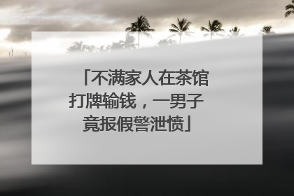 不满家人在茶馆打牌输钱，一男子竟报假警泄愤