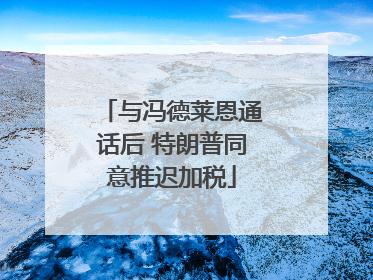 与冯德莱恩通话后 特朗普同意推迟加税