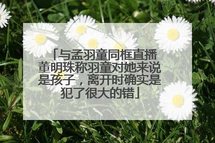与孟羽童同框直播 董明珠称羽童对她来说是孩子，离开时确实是犯了很大的错