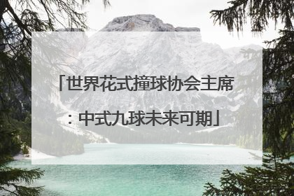 世界花式撞球协会主席：中式九球未来可期