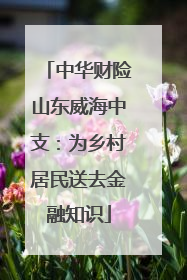 中华财险山东威海中支：为乡村居民送去金融知识
