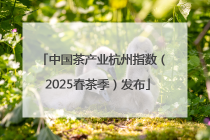 中国茶产业杭州指数（2025春茶季）发布