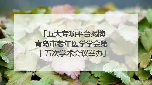 五大专项平台揭牌 青岛市老年医学学会第十五次学术会议举办