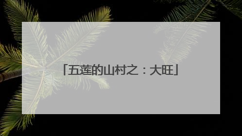 五莲的山村之：大旺