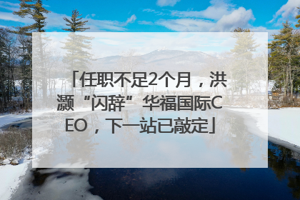任职不足2个月，洪灏“闪辞”华福国际CEO，下一站已敲定