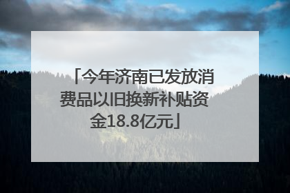 今年济南已发放消费品以旧换新补贴资金18.8亿元