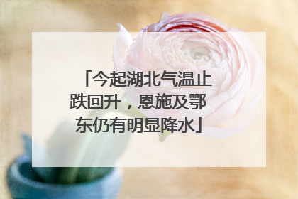 今起湖北气温止跌回升，恩施及鄂东仍有明显降水