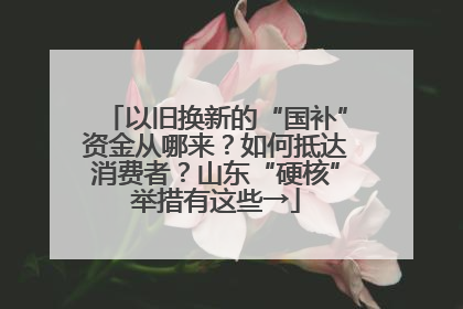 以旧换新的“国补”资金从哪来？如何抵达消费者？山东“硬核”举措有这些→