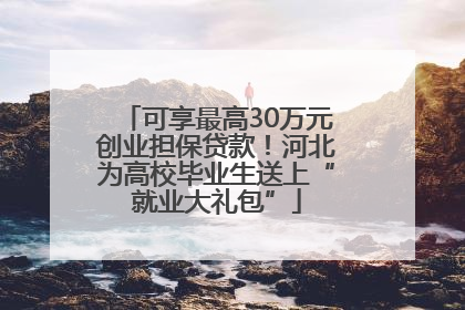 可享最高30万元创业担保贷款！河北为高校毕业生送上“就业大礼包”