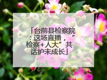 台前县检察院：这场直播，“检察+人大”共话护未成长