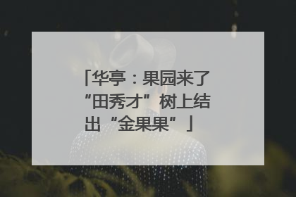 华亭：果园来了“田秀才”树上结出“金果果”