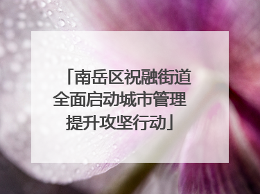 南岳区祝融街道全面启动城市管理提升攻坚行动