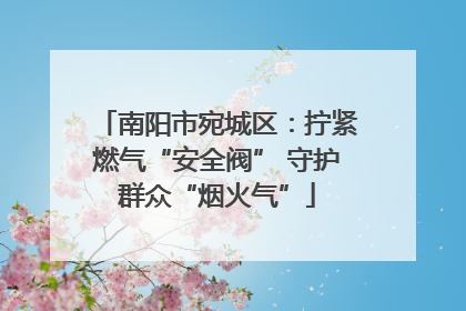 南阳市宛城区：拧紧燃气“安全阀” 守护群众“烟火气”