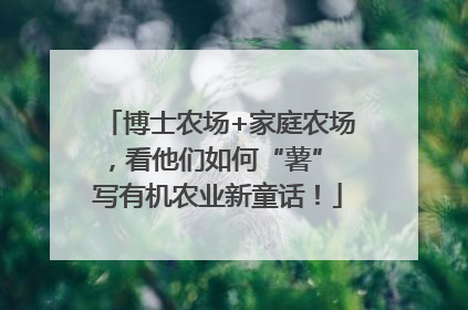 博士农场+家庭农场，看他们如何“薯” 写有机农业新童话！
