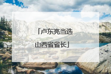 卢东亮当选山西省省长