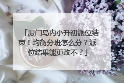 厦门岛内小升初派位结束！均衡分班怎么分？派位结果能更改不？