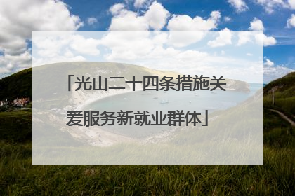 光山二十四条措施关爱服务新就业群体