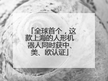 全球首个，这款上海的人形机器人同时获中、美、欧认证